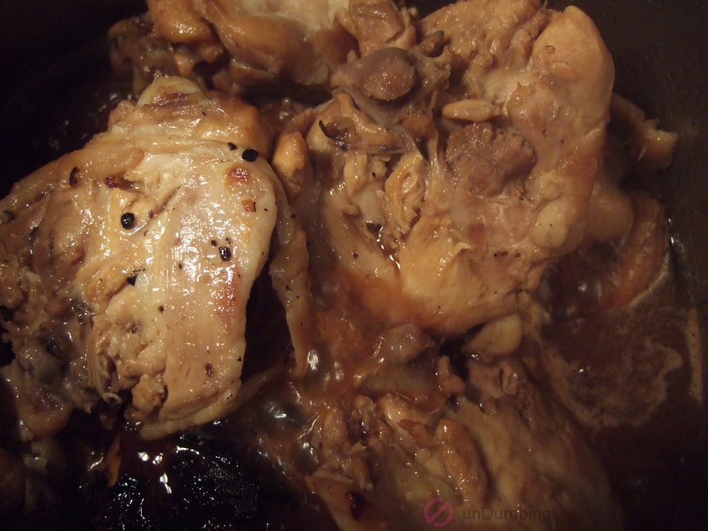 Cooked chicken adobo
