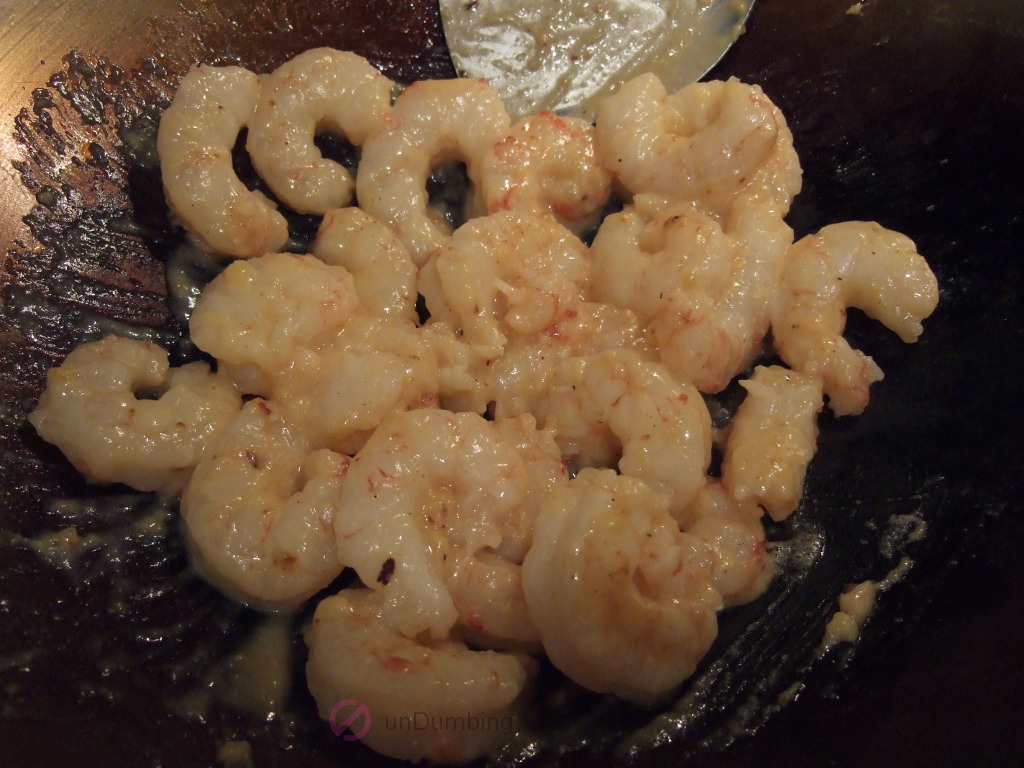 Shrimp cooking with miso butter