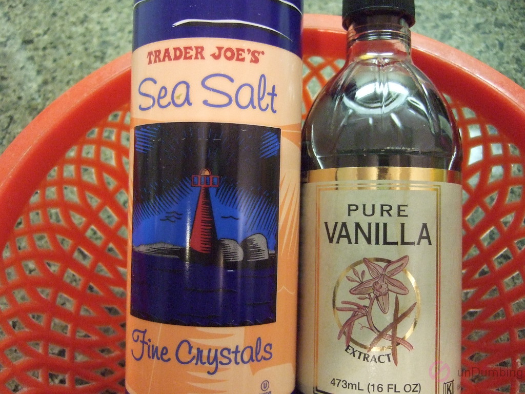 Salt and vanilla extract