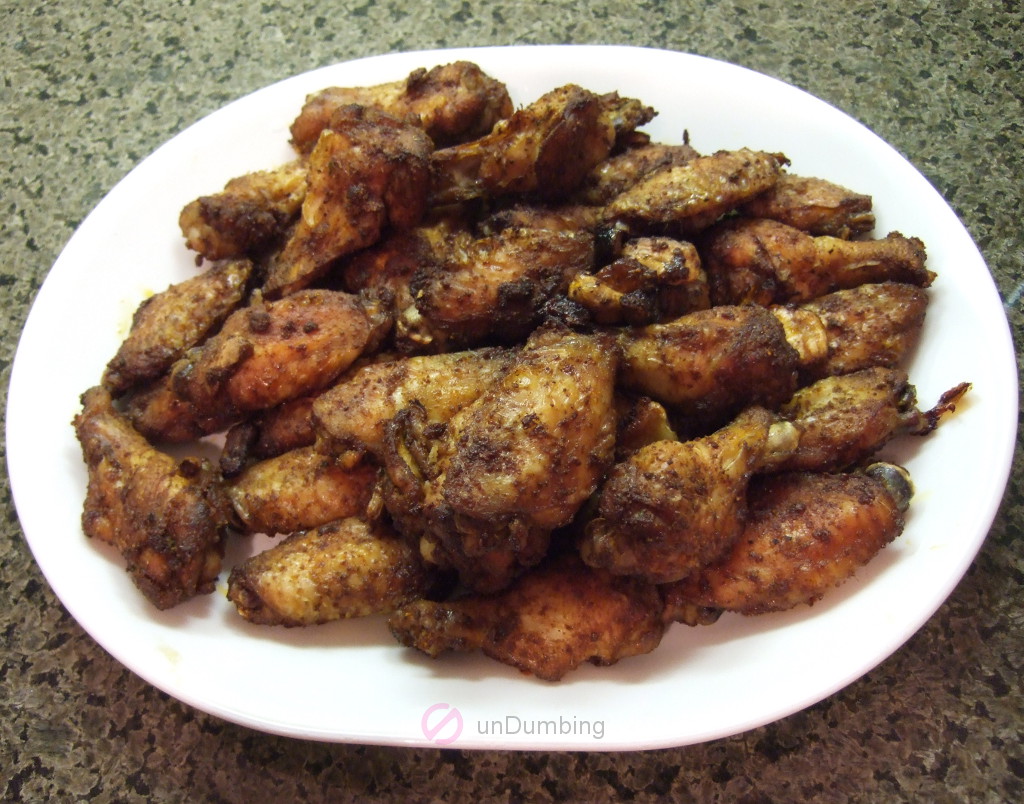 Plate of cooked chicken wings (Try 2)