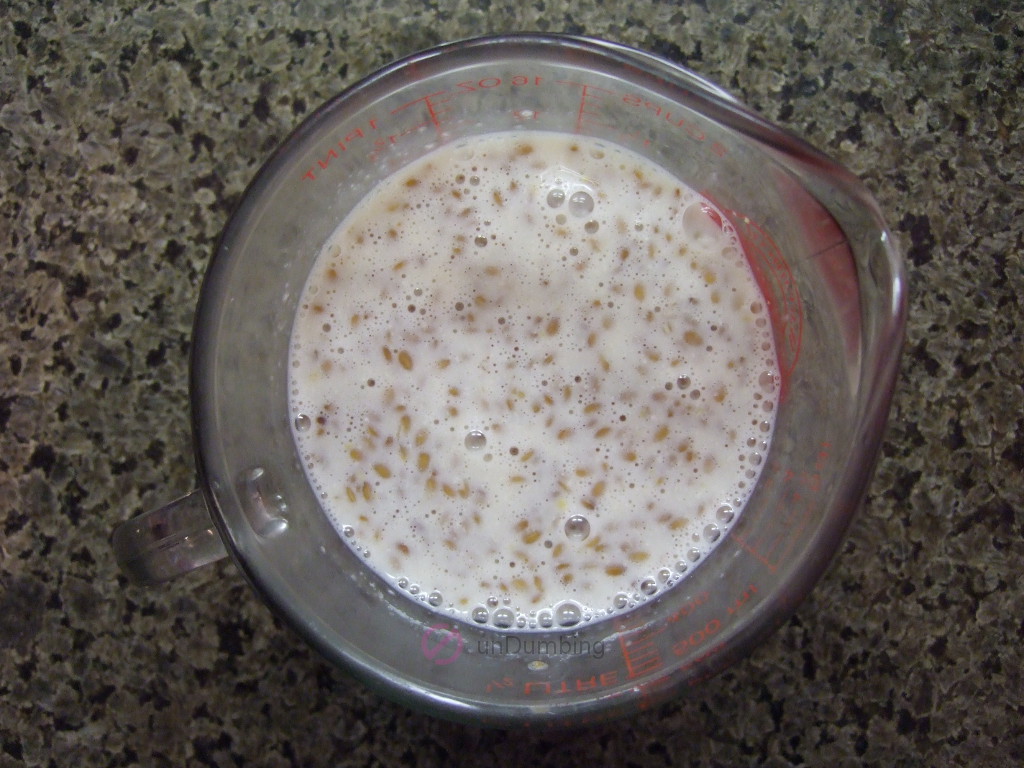 Cup of refrigerated flaxseed pudding