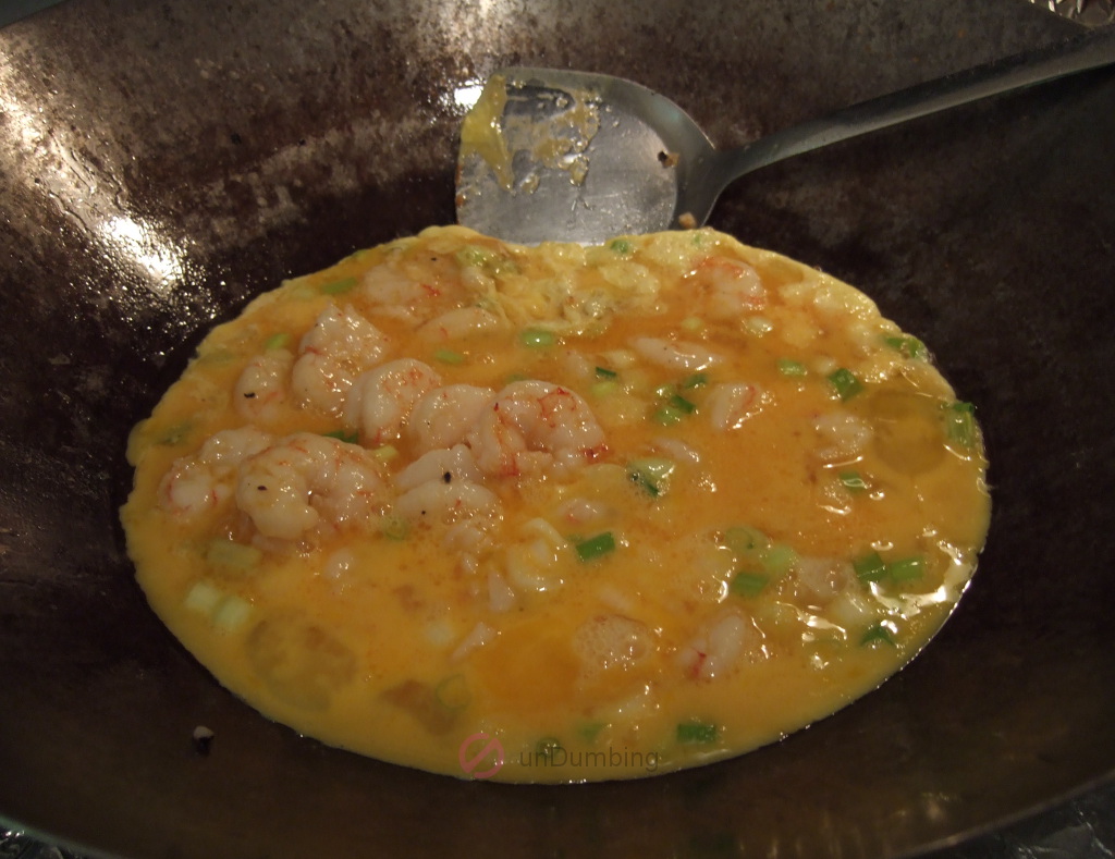 Shrimp and egg mixture in a wok (Try 2)