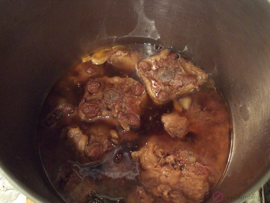 Pot of simmered oxtail