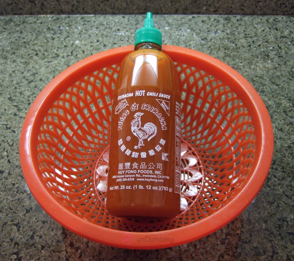 Bottle of Sriracha Hot Chili Sauce