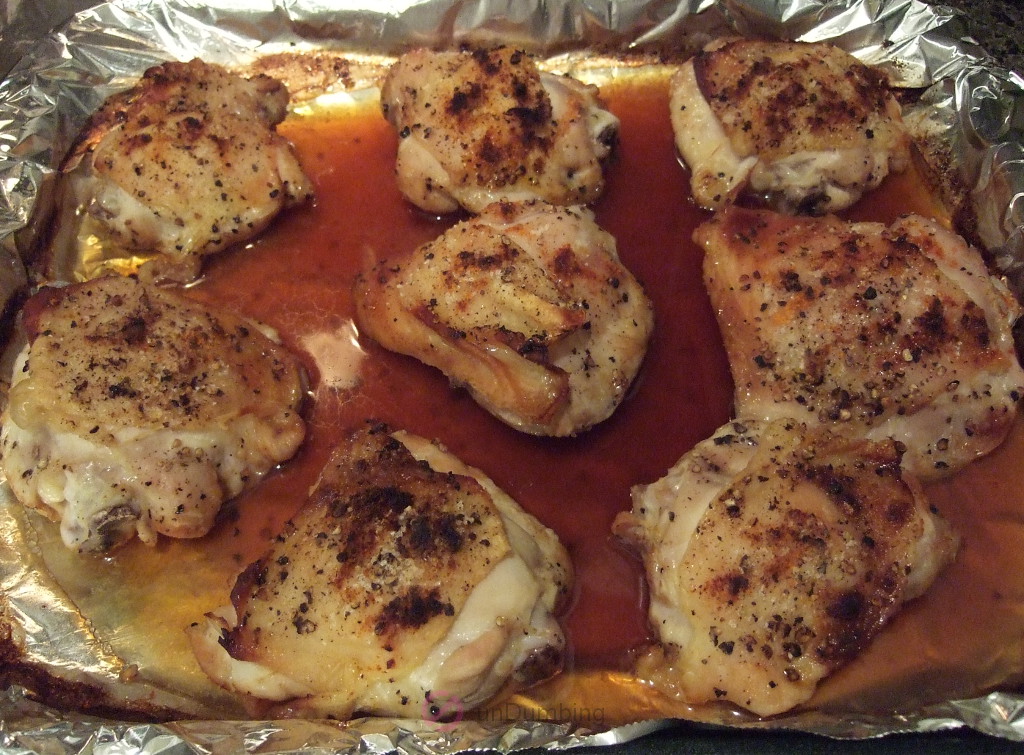 Chicken thighs baked in a baking pan (Try 2)