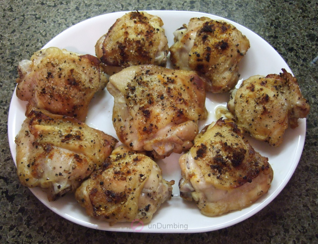 Plate of baked chicken thighs (Try 2)