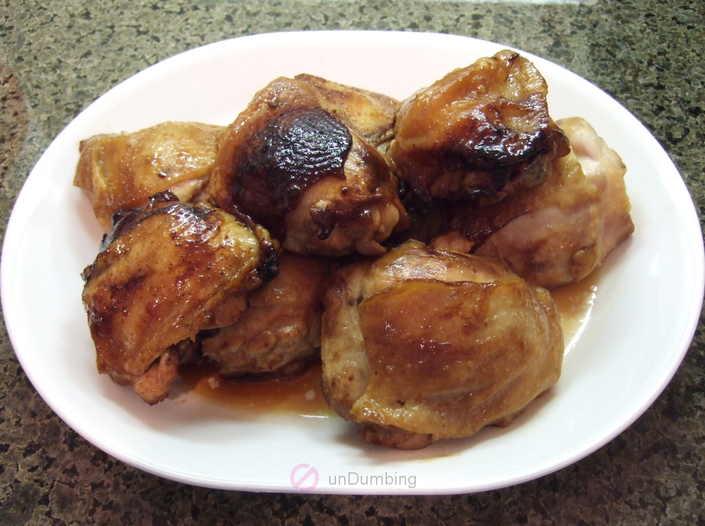 Cooked chicken on a plate (Try 2)