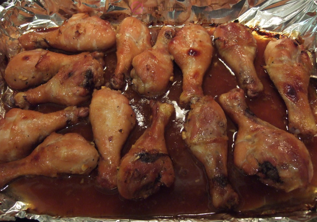 Baked chicken drumsticks in a baking pan (Try 2)