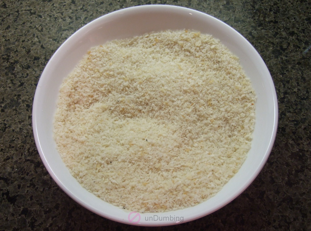 Bowl of panko bread crumbs with spices