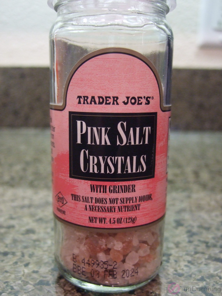 Bottle of pink salt