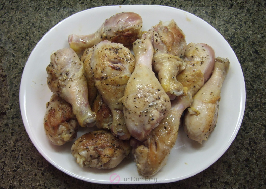Plate of browned chicken