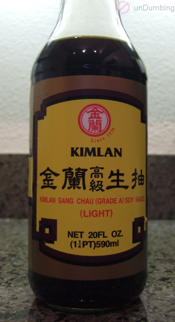 Bottle of light soy sauce