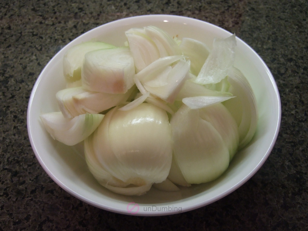 Bowl of cut onions
