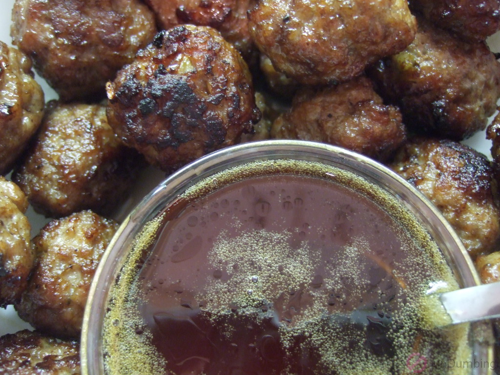 Chinese BBQ pork meatballs with dipping sauce