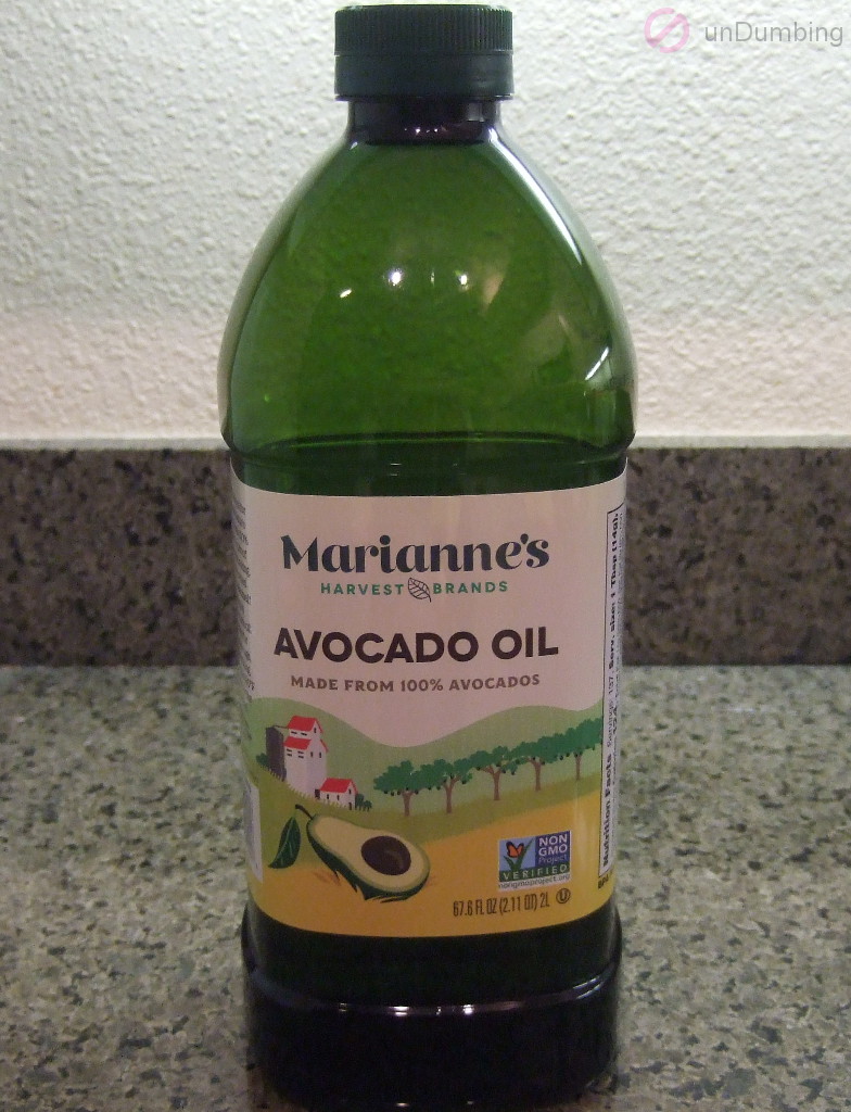 Bottle of avocado oil