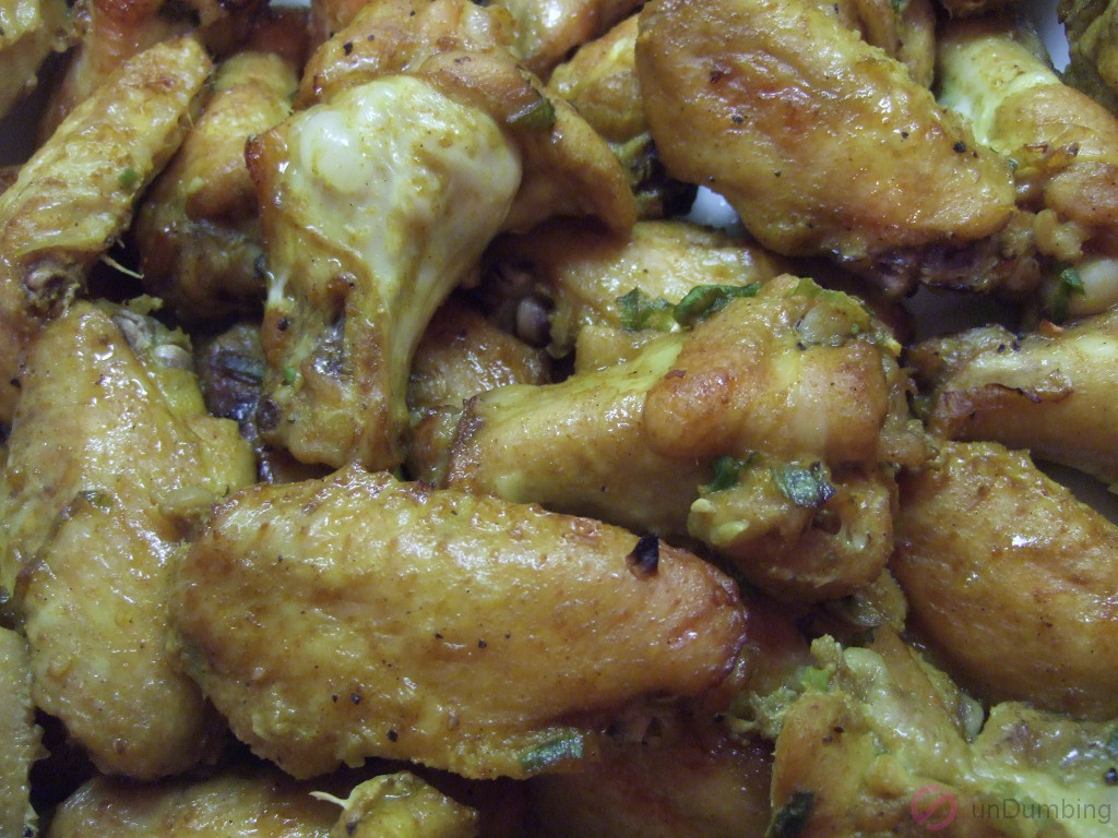 Curry-spiced chicken wings
