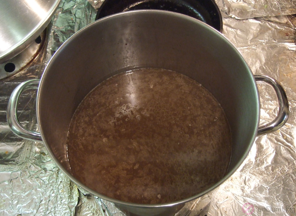 Bringing water to a boil in a big pot