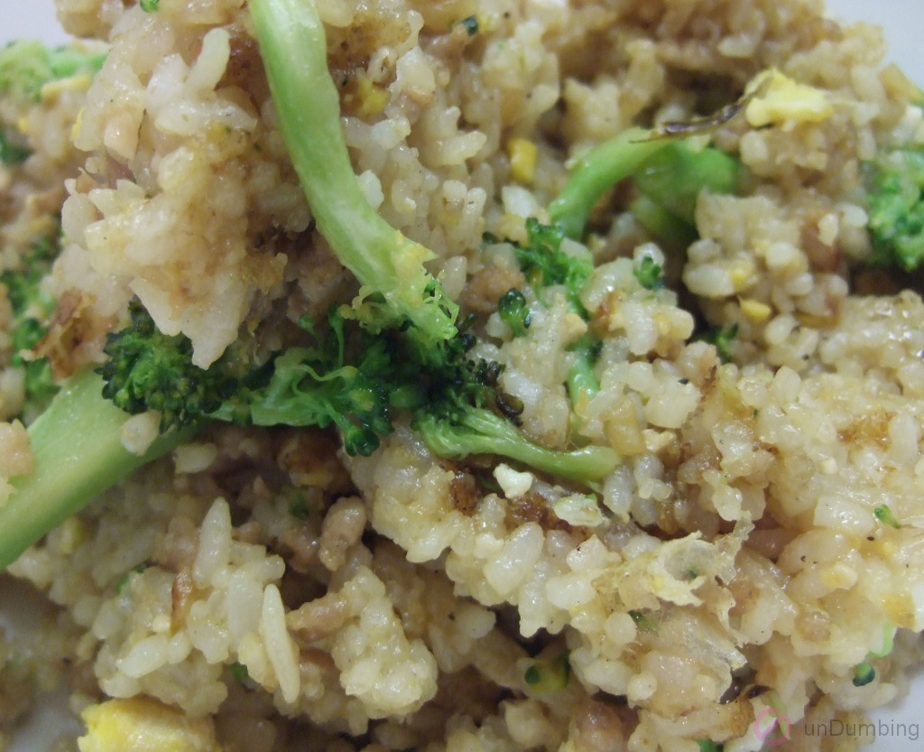 Ground pork and broccoli fried rice