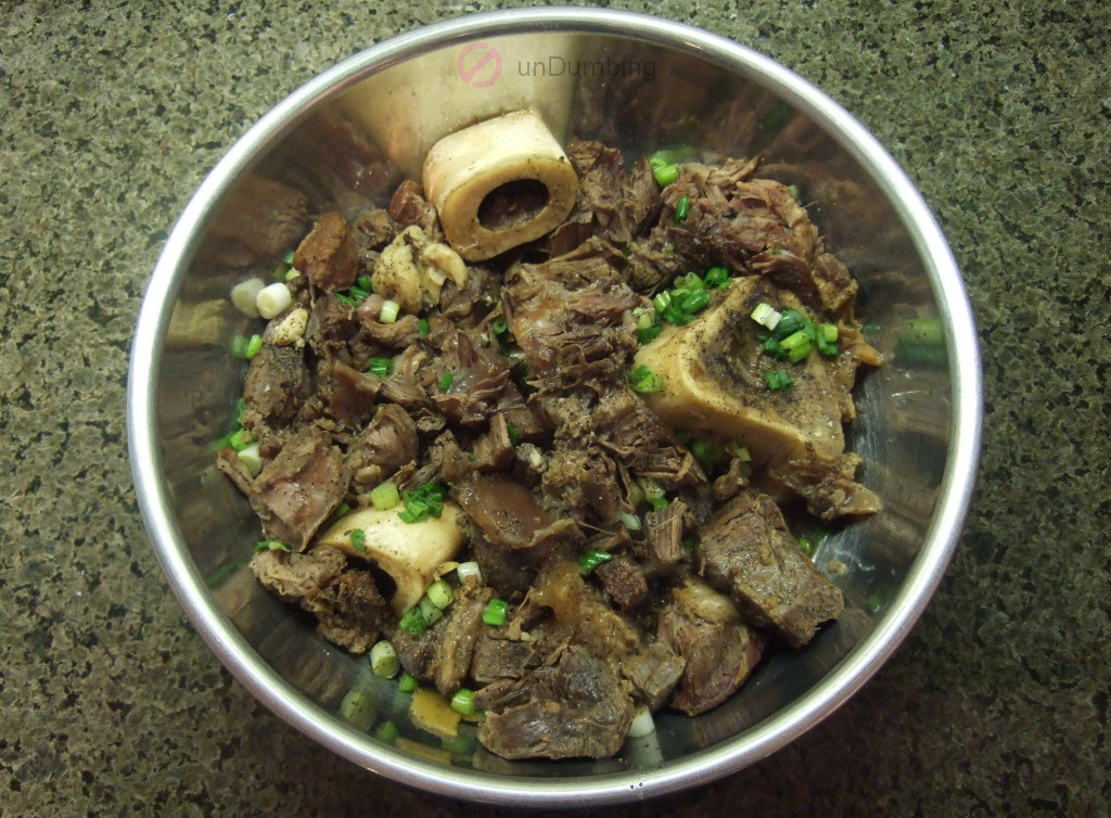 Chinese braised beef shank in a stainless steel bowl (Try 2)