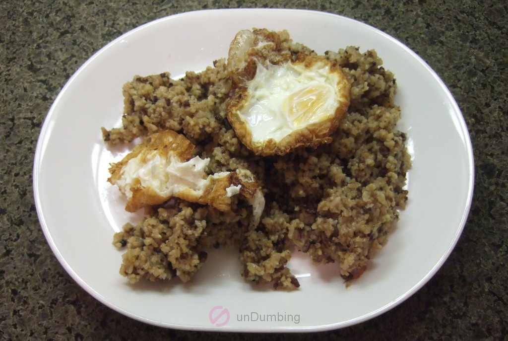 Plate of adobo fried rice