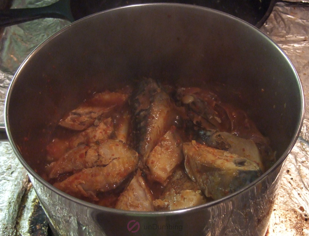 Reducing liquid in the saucepan