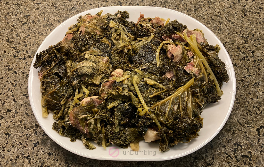 Unwrapped Mainland Lau Lau bundles on a white plate (Try 2)